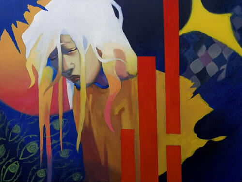 Under The Blue Sun, 80 cm x 60 cm, oil paint on canvas, 2024.
