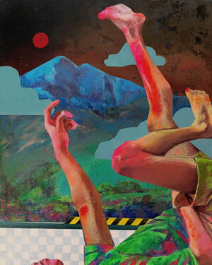 Rinjani Call Me Back 40 cm x 50 cm, acrylic paint on canvas, 2024 - 2025.