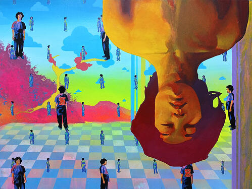 Que Sera Sera, 80 cm x 60 cm, acrylic, marker &amp; spray paint on canvas, 2024 - 2025.