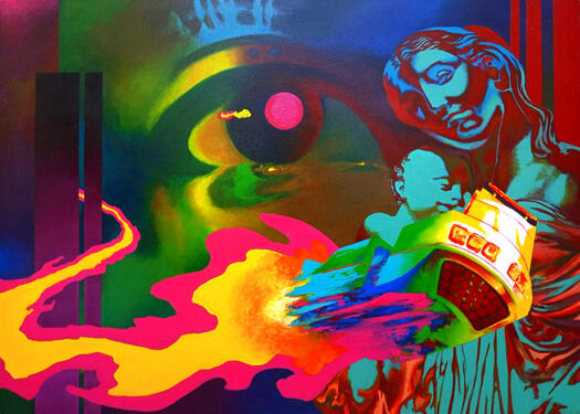 Roby Alfares aka Afuukatz artwork, about the figure of the mother as the root or the beginning